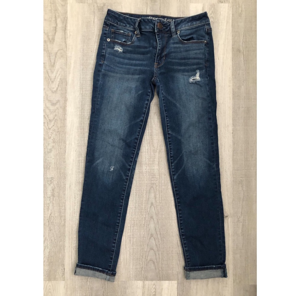 Ripped American Eagle jeans.